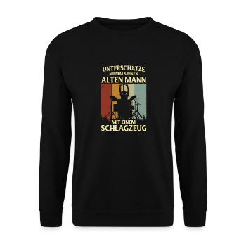 Drums Drums Drumstick Drummer Music Band Rock - Unisex Sweatshirt - black - Front - Alina (178cm) & Michal (187cm)