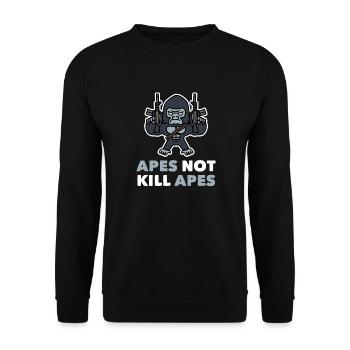 Singe Chimpanzé Gorille Singes Pas Singes - Sweat-shirt Unisexe - noir - Devant - Alina (178cm) & Michal (187cm)