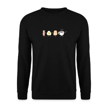 Frühstück Team Schweinefleisch Speck - Unisex Pullover - Schwarz - Vorne - Alina (178cm) & Michal (187cm)