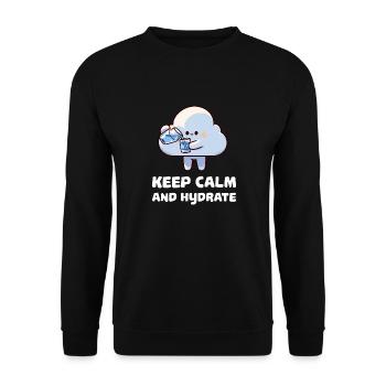 keep calm and hydrate - Unisex Sweatshirt - black - Front - Alina (178cm) & Michal (187cm)