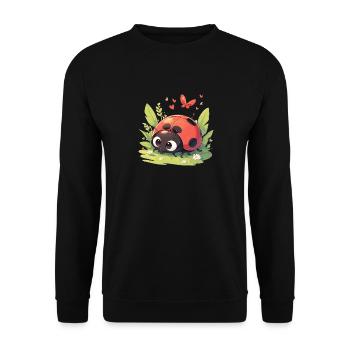 Ladybug Marienkäfer - Unisex Sweatshirt - black - Front - Alina (178cm) & Michal (187cm)