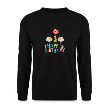 Joyeux anniversaire 3ème anniversaire - Sweat-shirt Unisexe - noir - Devant - Alina (178cm) & Michal (187cm)