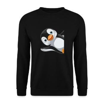 Penguin Penguins Animal - Unisex Sweatshirt - black - Front - Alina (178cm) & Michal (187cm)
