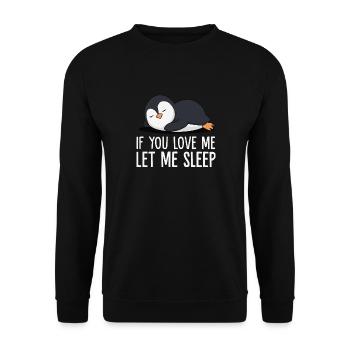 Pinguin Pinguine Tier - Unisex Pullover - Schwarz - Vorne - Alina (178cm) & Michal (187cm)