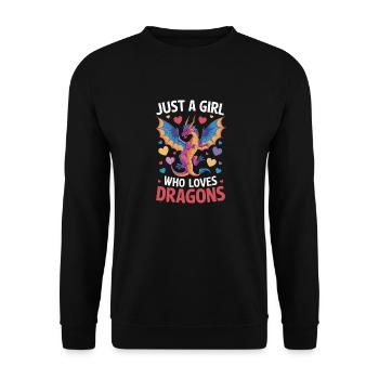 Dragon Mystic Dragon Fantasy - Unisex Sweatshirt - black - Front - Alina (178cm) & Michal (187cm)