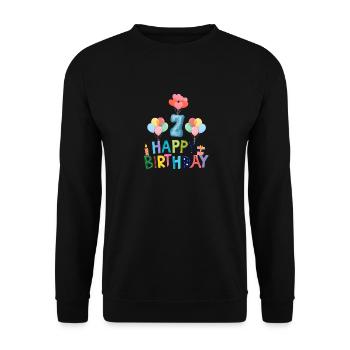 Joyeux anniversaire, 7e anniversaire. - Sweat-shirt Unisexe - noir - Devant - Alina (178cm) & Michal (187cm)