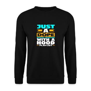 Just a cool social worker - Unisex Sweatshirt - black - Front - Alina (178cm) & Michal (187cm)