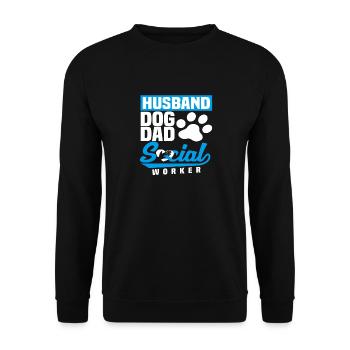 Husband Dog Dad Social Worker - Unisex Sweatshirt - black - Front - Alina (178cm) & Michal (187cm)