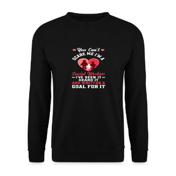 You can't scare me I'm - Unisex Sweatshirt - black - Front - Alina (178cm) & Michal (187cm)