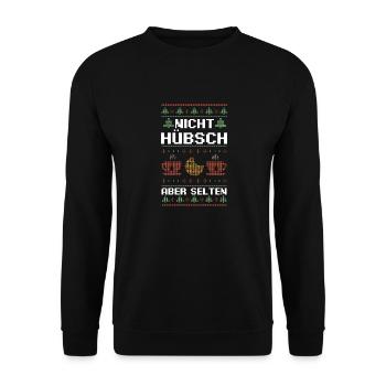Weihnachtsmann Weihnachtsfest Ugly Christmas - Unisex Pullover - Schwarz - Vorne - Alina (178cm) & Michal (187cm)