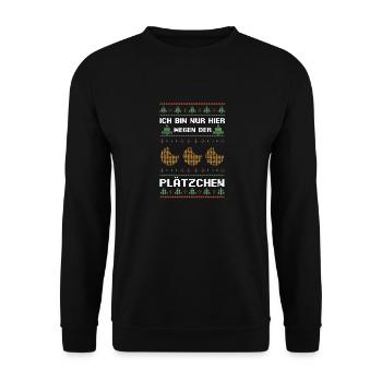 Weihnachtsmann Weihnachtsfest Ugly Christmas - Unisex Pullover - Schwarz - Vorne - Alina (178cm) & Michal (187cm)