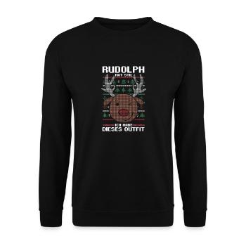 Weihnachtsmann Weihnachtsfest Ugly Christmas - Unisex Pullover - Schwarz - Vorne - Alina (178cm) & Michal (187cm)