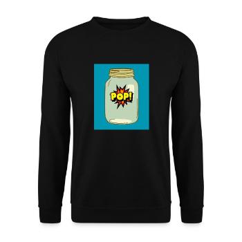 Pop! in a Jar – Fun Comic Style Design - Unisex Sweatshirt - black - Front - Alina (178cm) & Michal (187cm)