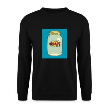 Snap! in a Jar – Fun Comic Style Design - Unisex Sweatshirt - black - Front - Alina (178cm) & Michal (187cm)