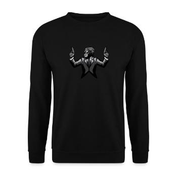 Singe Chimpanzé Gorille Gangster Singe - Sweat-shirt Unisexe - noir - Devant - Alina (178cm) & Michal (187cm)