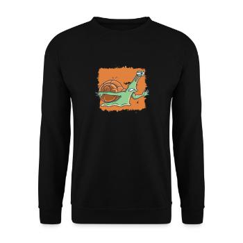 Running Snail Jogging Running - Unisex Sweatshirt - black - Front - Alina (178cm) & Michal (187cm)