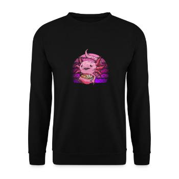 Mexican Salamander Kawaii Ramen Axolotl - Unisex Sweatshirt - black - Front - Alina (178cm) & Michal (187cm)