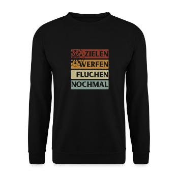 Cadeau de fléchettes Jeu de fléchettes Bullseye - Sweat-shirt Unisexe - noir - Devant - Alina (178cm) & Michal (187cm)