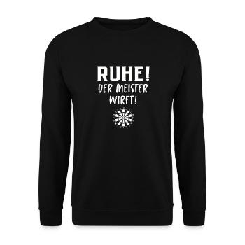 Dart Geschenk Dartboard Dartspieler Bullseye - Unisex Pullover - Schwarz - Vorne - Alina (178cm) & Michal (187cm)