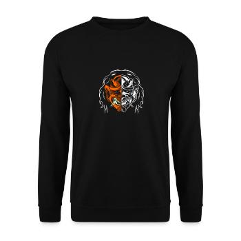 Double Oni Masque Démon Ninja Samouraï - Sweat-shirt Unisexe - noir - Devant - Alina (178cm) & Michal (187cm)