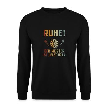 Dart Gift Dartboard Darts Player Bullseye - Unisex Sweatshirt - black - Front - Alina (178cm) & Michal (187cm)