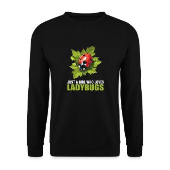 Ladybug Marienkäfer - Unisex Sweatshirt - black - Front - Alina (178cm) & Michal (187cm)