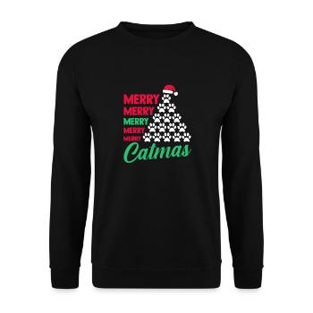 Père Noël Fête de Noël Noël Chats - Sweat-shirt Unisexe - noir - Devant - Alina (178cm) & Michal (187cm)
