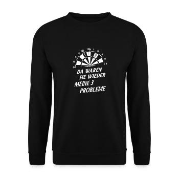 Dart Gift Dartboard Darts Player Bullseye - Unisex Sweatshirt - black - Front - Alina (178cm) & Michal (187cm)