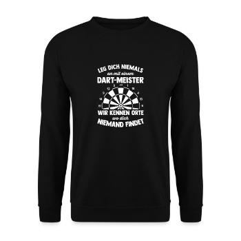 Dart Gift Dartboard Darts Player Bullseye - Unisex Sweatshirt - black - Front - Alina (178cm) & Michal (187cm)
