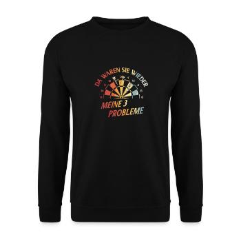 Cadeau de fléchettes Jeu de fléchettes Bullseye - Sweat-shirt Unisexe - noir - Devant - Alina (178cm) & Michal (187cm)