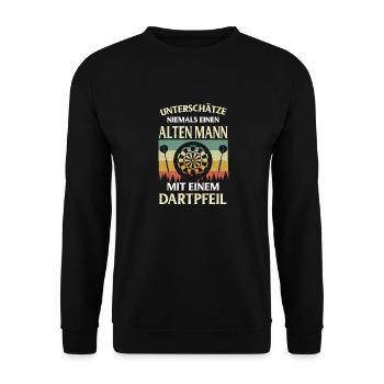 Dart Geschenk Dartboard Dartspieler Bullseye - Unisex Pullover - Schwarz - Vorne - Alina (178cm) & Michal (187cm)