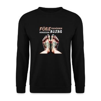 PAMPER YOUR FEET FORGET EVERYDAY LIFE - Unisex Sweatshirt - black - Front - Alina (178cm) & Michal (187cm)