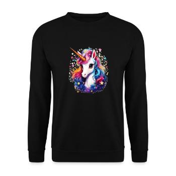Licorne - Sweat-shirt Unisexe - noir - Devant - Alina (178cm) & Michal (187cm)