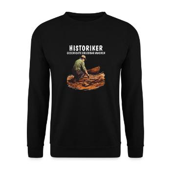 HISTORIKER GESCHICHTE ERLEBBAR MACHEN - Unisex Pullover - Schwarz - Vorne - Alina (178cm) & Michal (187cm)