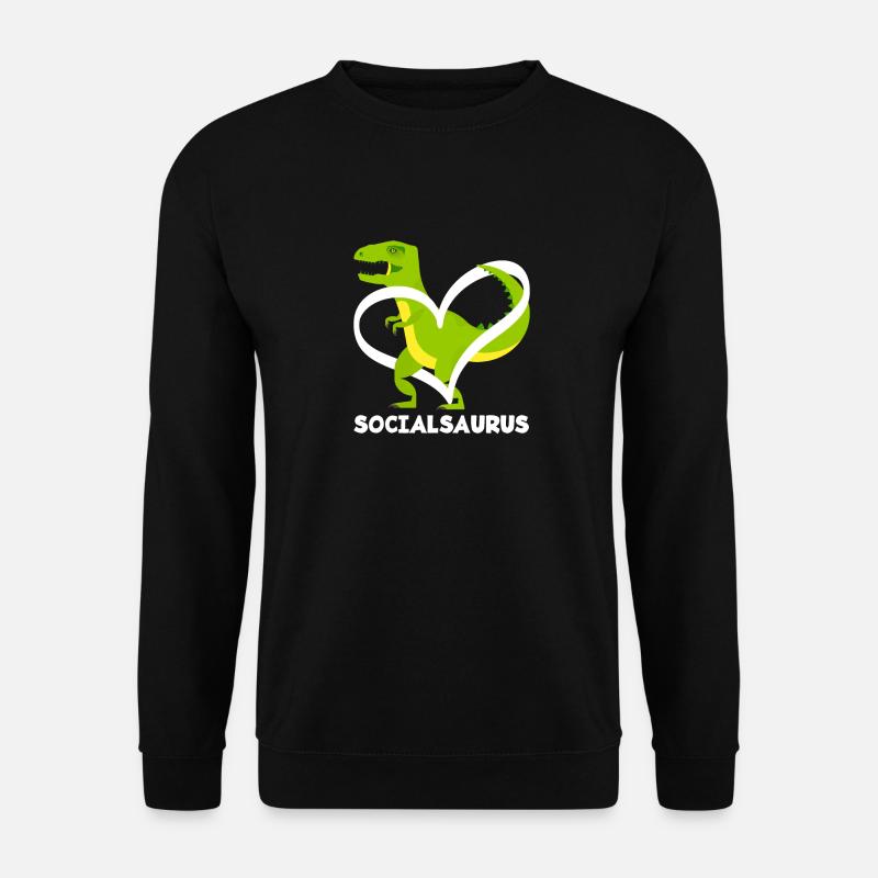 Socialsaurus Dinosaur Heart - Unisex Sweatshirt - black