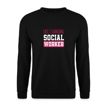 Changing Lives Social Workers - Unisex Sweatshirt - black - Front - Alina (178cm) & Michal (187cm)