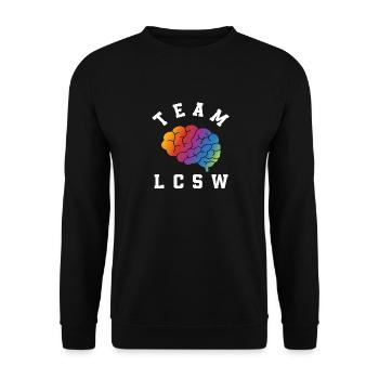 Team LCSW Colorful Brain Motif - Unisex Sweatshirt - black - Front - Alina (178cm) & Michal (187cm)