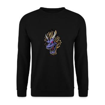 Fantasy RPG Magic Dungeon Dragon - Unisex Sweatshirt - black - Front - Alina (178cm) & Michal (187cm)