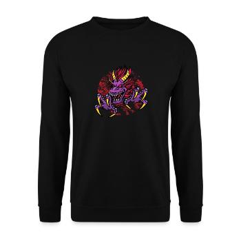 Fantasy Magic Dragon in Dungeon - Unisex Sweatshirt - black - Front - Alina (178cm) & Michal (187cm)