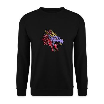 Fantasy RPG Dragon Magic Dungeon - Unisex Pullover - Schwarz - Vorne - Alina (178cm) & Michal (187cm)
