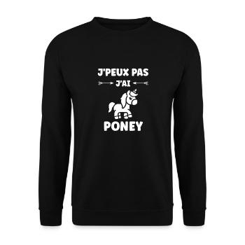 Humour poney - Sweat-shirt Unisexe - noir - Devant - Alina (178cm) & Michal (187cm)