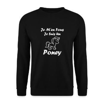 Humour poney - Sweat-shirt Unisexe - noir - Devant - Alina (178cm) & Michal (187cm)