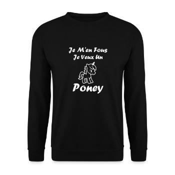 Humour poney - Sweat-shirt Unisexe - noir - Devant - Alina (178cm) & Michal (187cm)