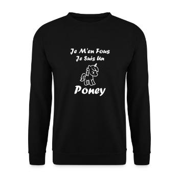Humour poney - Sweat-shirt Unisexe - noir - Devant - Alina (178cm) & Michal (187cm)