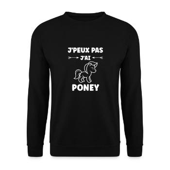 Humour poney - Sweat-shirt Unisexe - noir - Devant - Alina (178cm) & Michal (187cm)