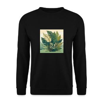 Colourful Floral Line Art with Vibrant Leaves - Unisex Sweatshirt - black - Front - Alina (178cm) & Michal (187cm)