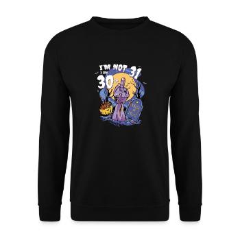 Zombie Finger 31st Birthday - Spooky Fun for - Unisex Sweatshirt - black - Front - Alina (178cm) & Michal (187cm)