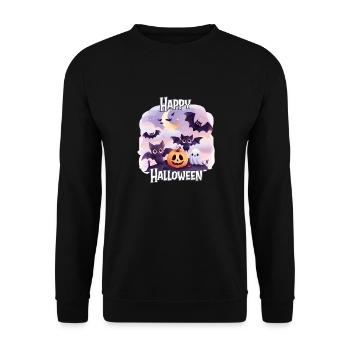 Halloween – Joyeux Halloween Chauves-souris mignonnes - Sweat-shirt Unisexe - noir - Devant - Alina (178cm) & Michal (187cm)