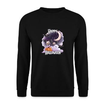 Halloween – Joyeux Halloween Chauves-souris mignonnes - Sweat-shirt Unisexe - noir - Devant - Alina (178cm) & Michal (187cm)
