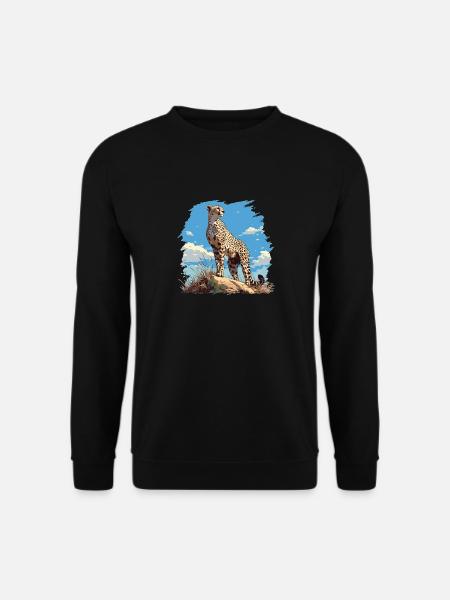 Cheetah Geparde Gepard - Unisex Pullover - Schwarz